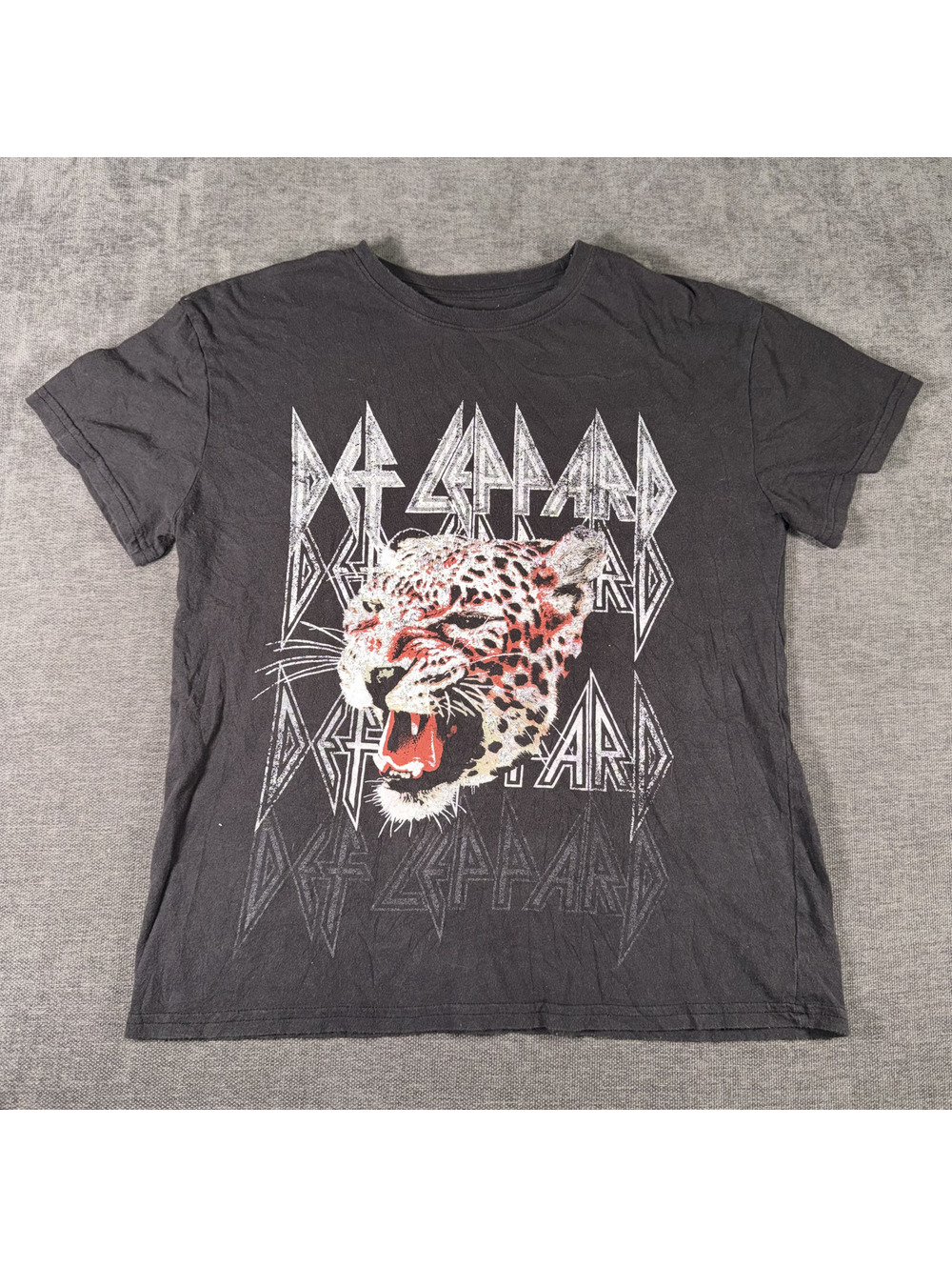 Def Leppard Graphic Band T-Shirt Medium Black Cotton